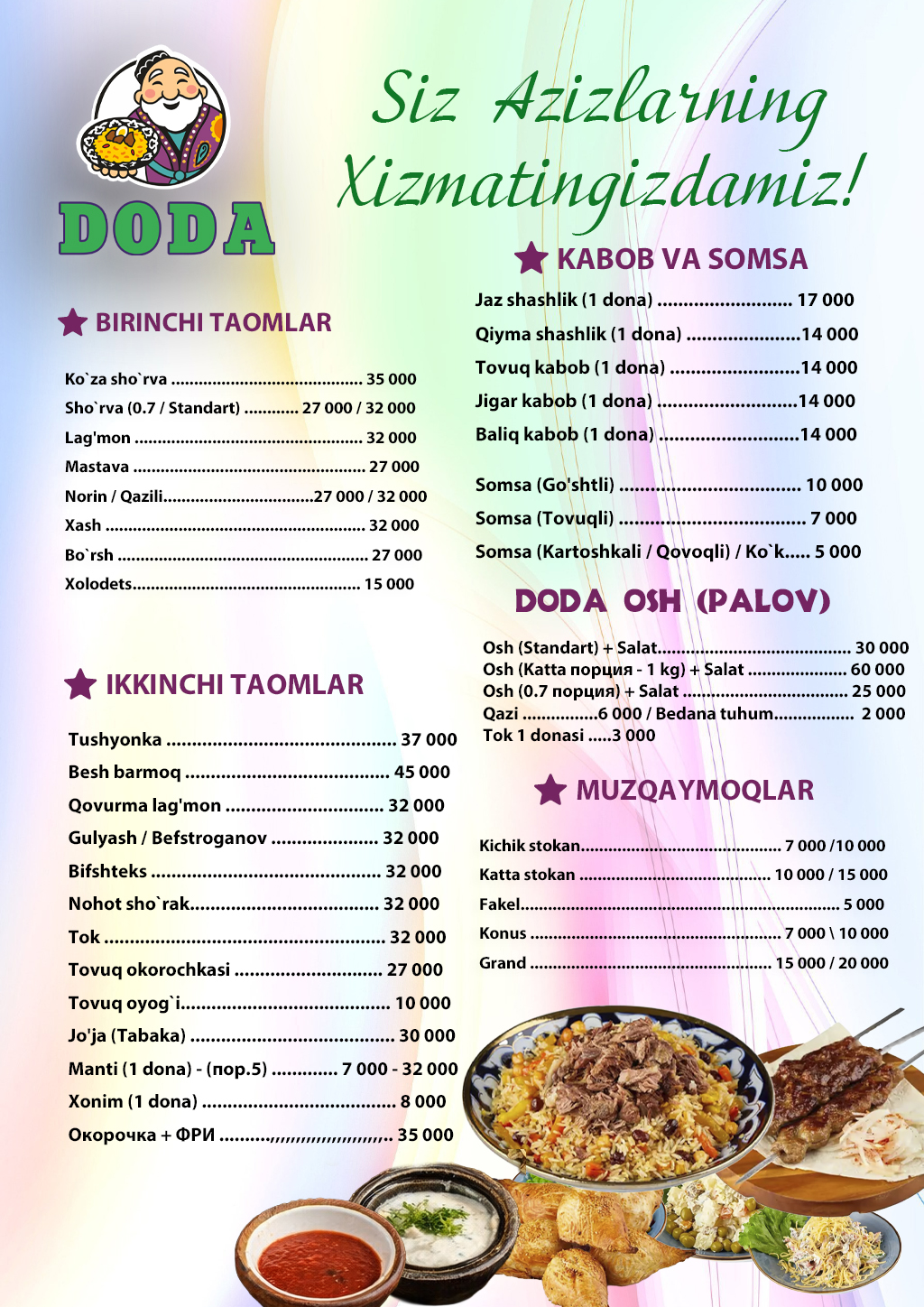 DodaMilliy menyu 1